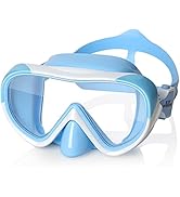 Kids Swim Mask 180° Snorkel Diving Mask, Anti-Fog Child Swim Goggles with Nose Cover No-Leak Swim...