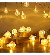 ANJAYLIA 26 FT 60 LED Battery Operated Globe String Lights, 8 Modes with Remote Waterproof Starry...