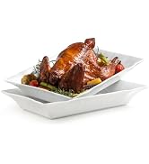 YHOSSEUN Turkey Platters for entertaining Serving Bowls Set of 2, Ceramic Serving Dishes for Than...