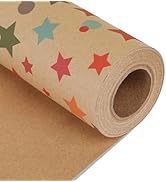 NESCCI Birthday Wrapping Paper,Gift Wrapping Paper Roll,Kraft Wrapping Paper-17 inch X 32.8 Feet ...