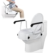 NIdreamCE Raised Toilet Seat for Seniors with Flip-up Handles, 5.5