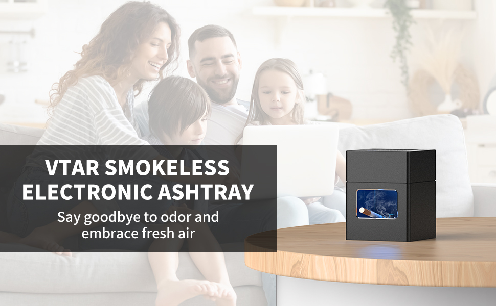 Rechargeable Mini Ashtray Detachable Ashtray with Lighter Aluminum Smokeless Trash Can USB Portable