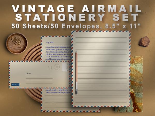 Vintage Airmail Stationery Set