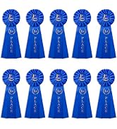 Nicunom 10 Pcs 1st Place Rosette Ribbons, Blue Ribbon Award Prize Ribbons Winner Victory Ribbons ...