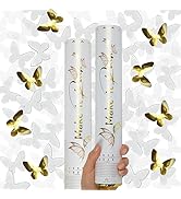 PRIMEPURE Confetti Cannon Party Cracker - White Butterfly Confetti Popper - 2 Pack - Party Popper...