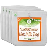 Pro Quality Nut Milk Bag - 5 XL12"X12" Bags - Commercial Grade Reusable All Purpose Food Strainer...