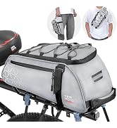 KEMIMOTO Rear Bike Rack Bag, 8L Full Reflective PVC Water Resistant Bicycle Trunk for Road and Mo...