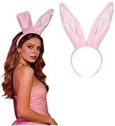 Haakong Bunny Ears Headband Long Furry Rabbit Ears Headband Bunny Costume Accessories for Women