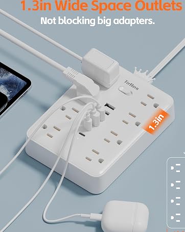 8AC+6SUB Wide Space Outlets