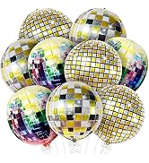 KatchOn, Big Multicolor Disco Ball Balloons - 22 Inch, Pack of 9 | Disco Party Decorations | Mirr...
