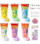 Cream Glue for DIY Crafts, 1.7oz Whipped Cream Glue Kit with 6pcs Piping Tips, 10Soft Rubber Acce...