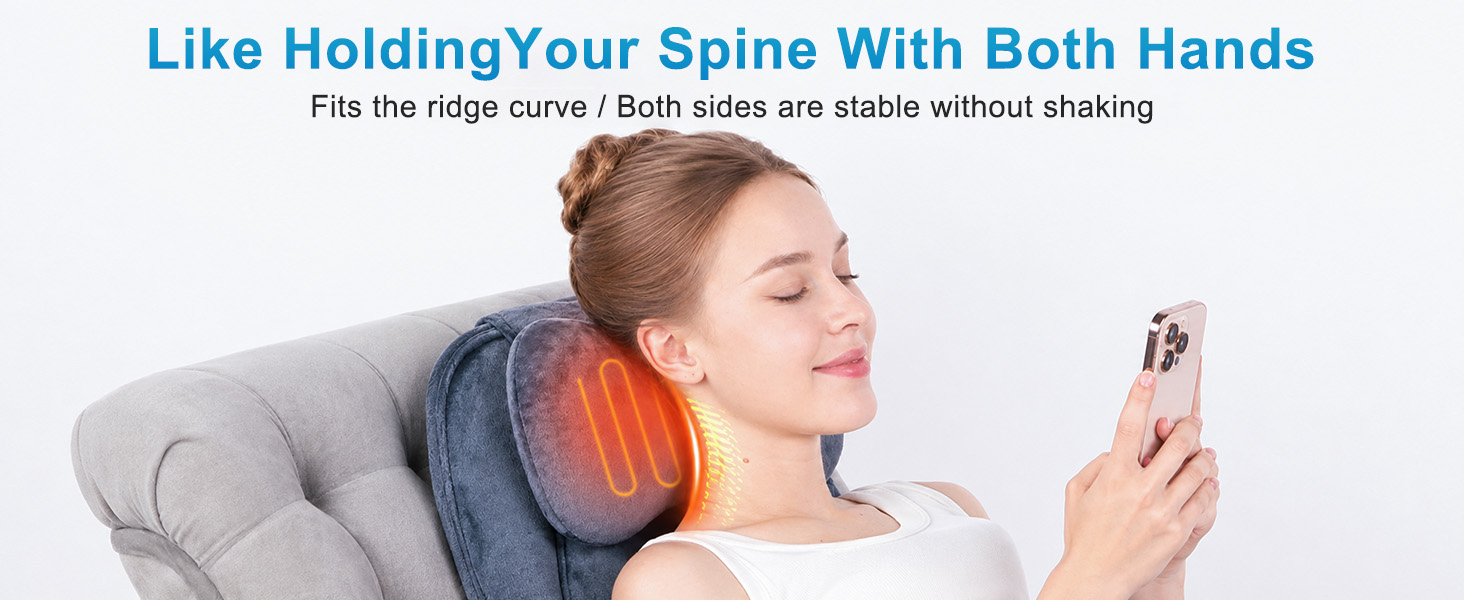 Full back massge cushion with thick pillow, Back Massager with Heat for Pain Relief, Massage Pad