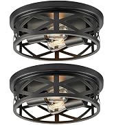 VONLUCE Flush Mount Ceiling Lights, 2-Light Hallway Ceiling Lighting Fixtures, 11 inch Farmhouse ...