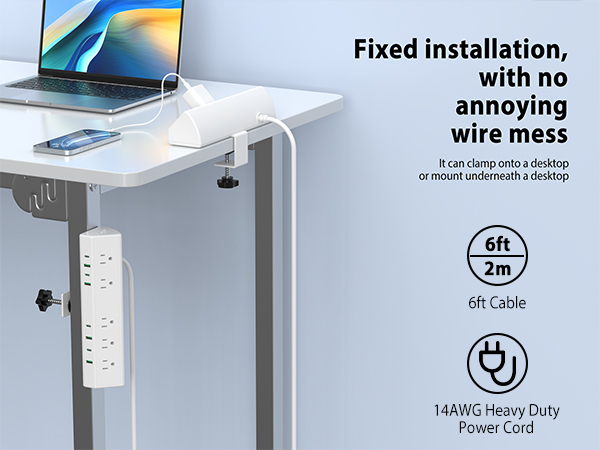 Desk Clamp Power Strip