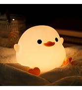 Amaredom DoDo Duck Night Light, Cute Duck Lamp, Silicone Dimmable Nursery Nightlight, Rechargeabl...