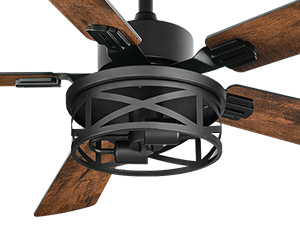 Industrial caged ceiling fan
