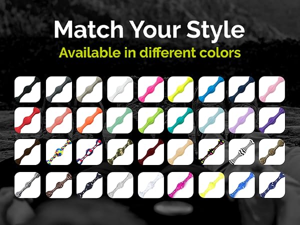 Match your style with Caterpy's no tie laces, available in a wide range of colors.