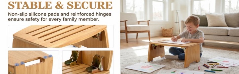 Bamboo Folding Step Stool