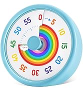 HIPPIH Visual Timer for Kids, 60 Minute Countdown Timers for Classroom Kitchen Office, Rainbow Di...