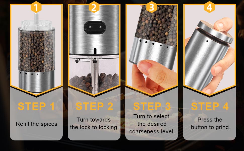 Electric Salt and Pepper Grinder Set
