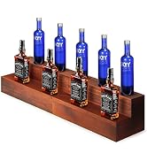 B4Life 2 Pack 16 Inch Liquor Bottle Display Shelf, 2 Tier Wood Bar Shelves, Bar Liquor Shelf for ...
