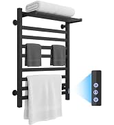 KAYOJU 8-Bar Towel Warmer with with Top Warmer Shelf, Electric Towel Rack Set with Fast Heating, ...