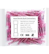 100 Pcs Red Heat Shrink Wire Connectors, AWG 22-16 Marine Grade Wire Connectors