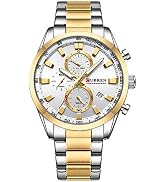 FANMIS Mens Luxury Watches Business Chronograph Dress Waterproof Leather Strap Analog Quartz Wris...