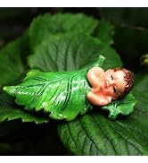 DPWOUM Green Sleeping Fairy Miniature Figurines,Fairy Garden Animals for Garden Accessories,Micro...