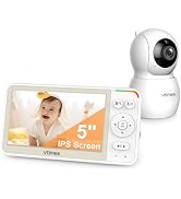 VTimes 5'' Screen Video Baby Monitor with Camera and Audio, 4000mAh Baby Monitor No WiFi Remote P...