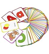 Alphabet Flash Cards for Toddlers: Teach Toddler ABC Letters & Words, 52 Double-Sided Uppercase a...
