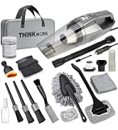 THINKWORK Car Cleaning Kit, Car Vacuum Kit, Gray Car Interior Detailing Kit with 8000PA High Powe...