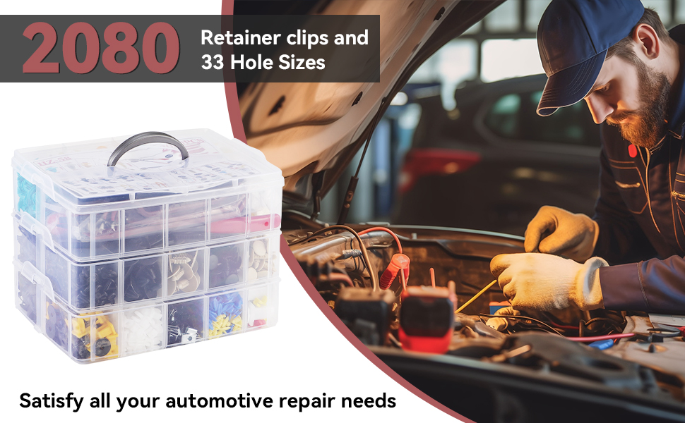 2080Pcs Car Retainer Clips & Fasteners Kit