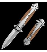 VALHALLA ROMA Pocket Knife, 3.5'' D2 Steel Retro Pocket Folding Knife with Aluminum G10 Handle, C...