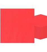 100 Pack Red Napkins Disposable 6.5 Inch Paper Napkins for Party & Holiday | 2-Ply Absorbent Pape...