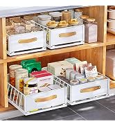 Pull out Cabinet Organizer Fixed with Adhesive Nano Film,Heavy Duty Slide out Pantry Shelves Draw...