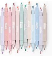 GOTIDEAL Aesthetic Cute Pastel Highlighters set, Dual tip 12 Pack No Bleed Bible Highlighters pen...
