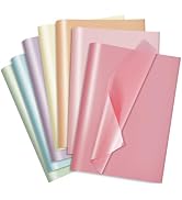 woric 110 Sheets Tissue Paper Bulk for Gift Bags 7 Metallic Colors Pastel Tissue Paper for Garlan...
