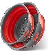 ANAEAT Collapsible Colanders and Strainers, Set of 2 Flexible Space-Saver Folding Strainer, Sizes...