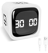 Foyucool Cube Timer, Rotation Time Timer for Adults, 5-10-30-60 Minutes & Custom Countdown, Vibra...