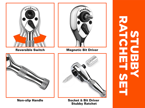 1/4-Inch Stubby Ratchet Wrench Set