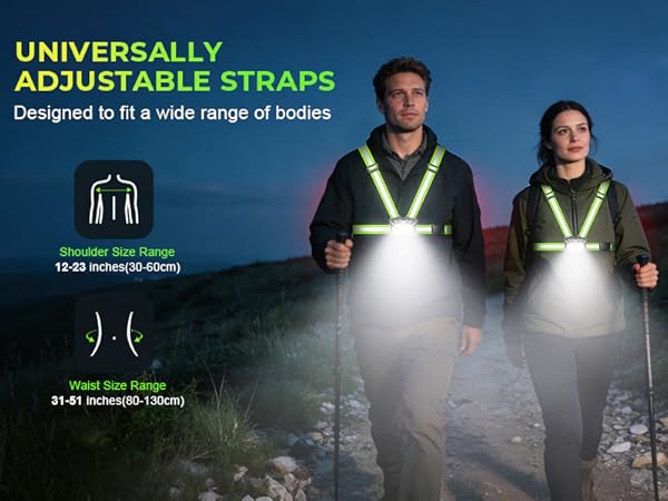 running lights for runners running light running light vest walking light for night walking