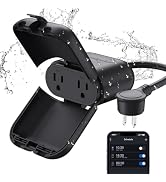 ELEGRP PQR20 Outdoor Smart WiFi Plug Waterproof IP66 with 2 Individually Sockets, Compatible with...
