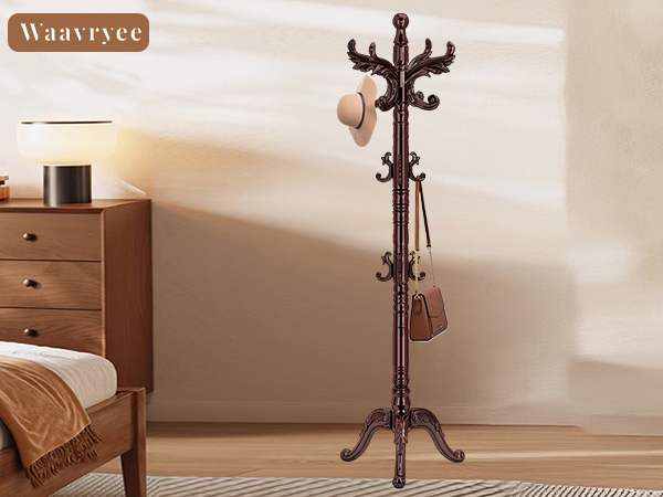 vintage wooden coat rack