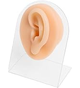 Soft Silicone Left Ear Model,Simulation Human Ear Model for Jewelry Display,Piercing Practice,Tea...