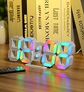 KOSUMOSU Wall Clock Neon Digital Clock 3D LED Desk Clock Large Display 9.7