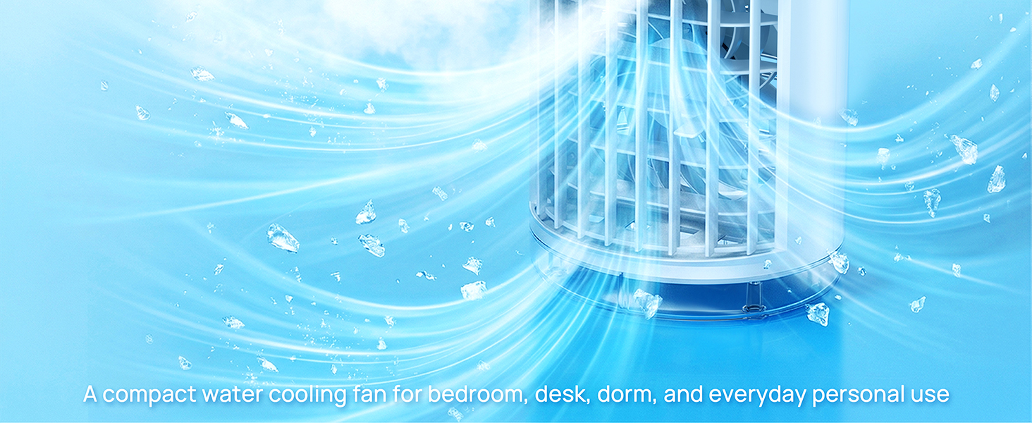 desktop ac for bedroom featuring dual mist and ice drop cooling