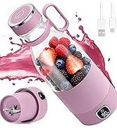 MIAOKE Portable Blender, 6 Blades Juicer Cup for Juice Shakes and Smoothies 350ml Mini Blender wi...