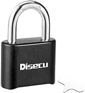 Disecu 4 Digit Heavy Duty Combination Lock, Anti-Error Function, 1.3 Inch Shackle Outdoor Waterpr...