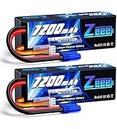 Zeee 3S Lipo Battery 7200mAh 11.1V 80C with EC5 Connector Hard Case Battery Compatible with RC Ca...